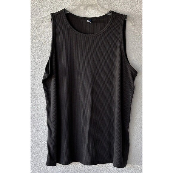 Old Navy Luxe Jersey Knit Tank Top Ribbed Dark Gray Women's Size L Sleeveless - Picture 7 of 12